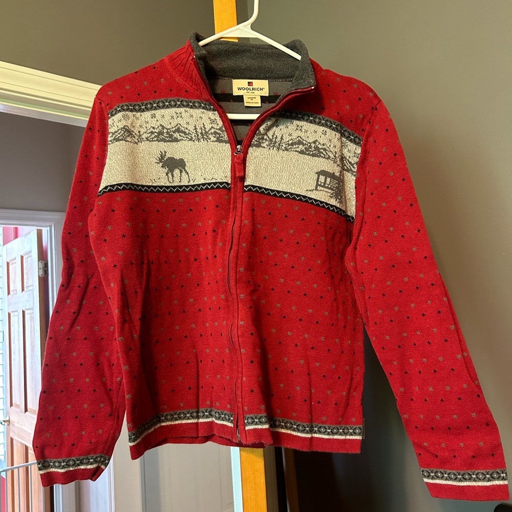 Woolrich women’s Ruby full zip knit sweater. Size M.